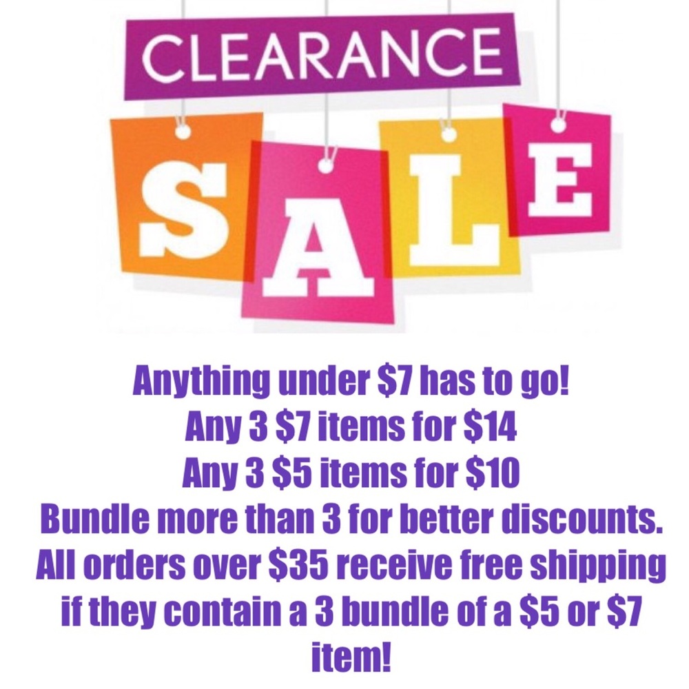 Closet clear out buy 3 $5/$7 items and get 1 free